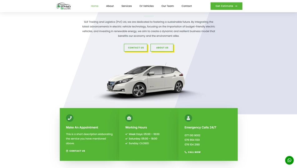 Automotive website developed for EV Solutions electric vehicles