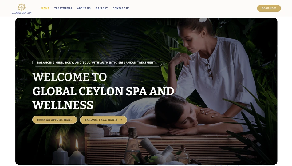 Business website developed for Global Ceylon corporate company