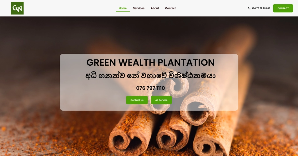 Financial services website developed for Green Wealth