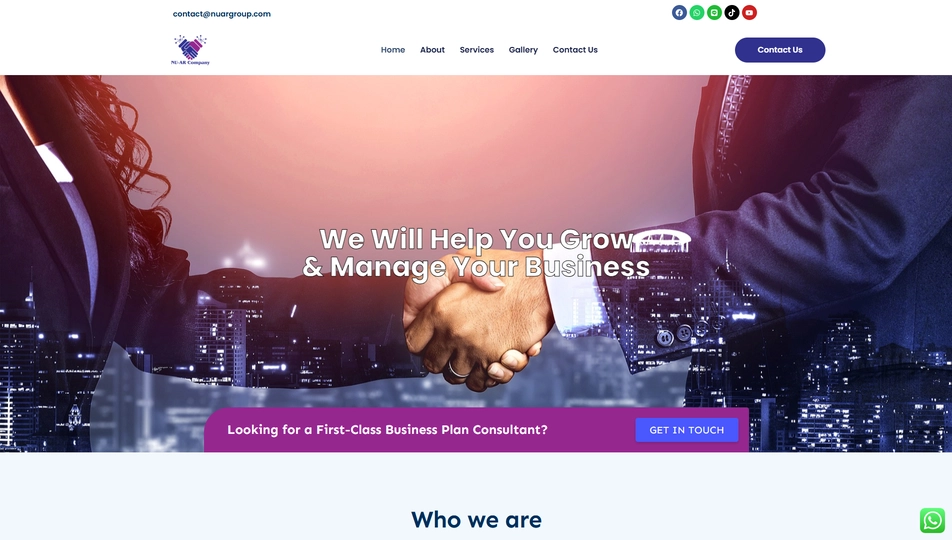 Corporate website developed for Nuar Group company